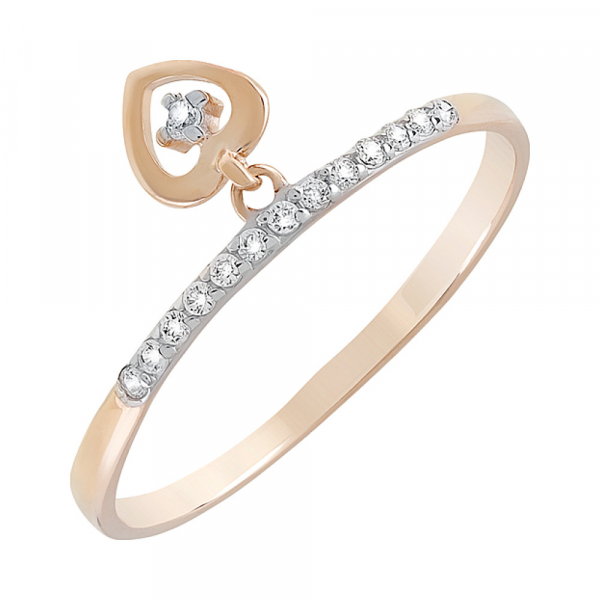 Золотое кольцо с фианитами № 126673