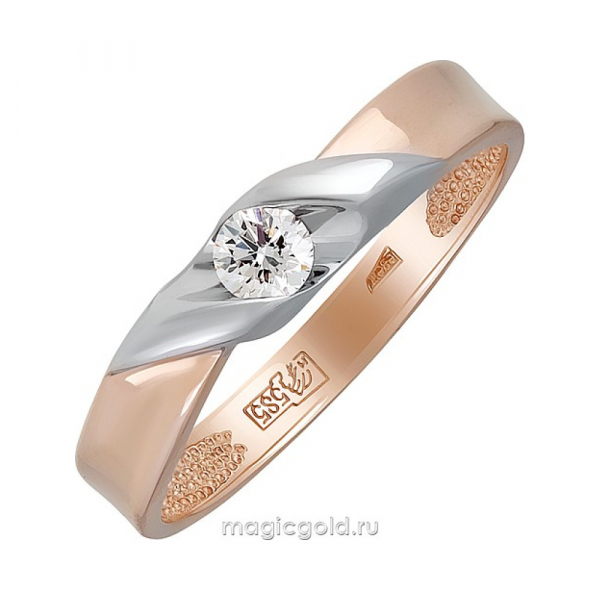 Золотое кольцо с бриллиантом № 160846