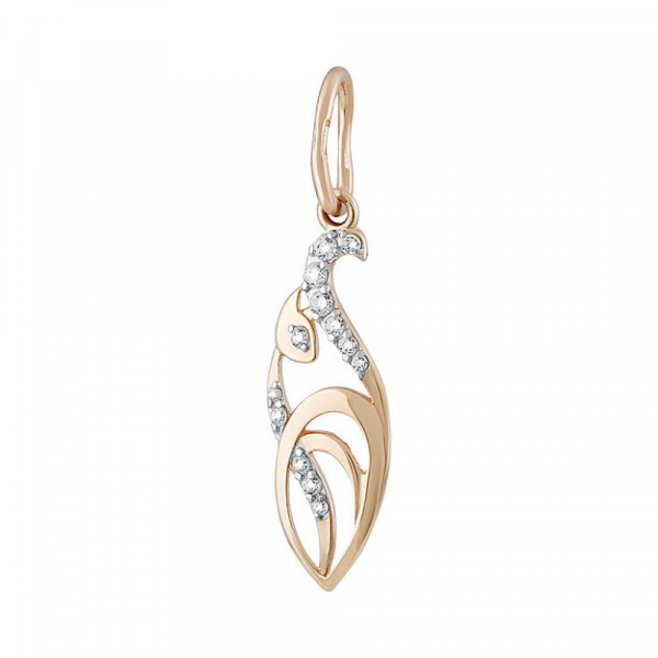 Золотая подвеска с фианитом № 134985