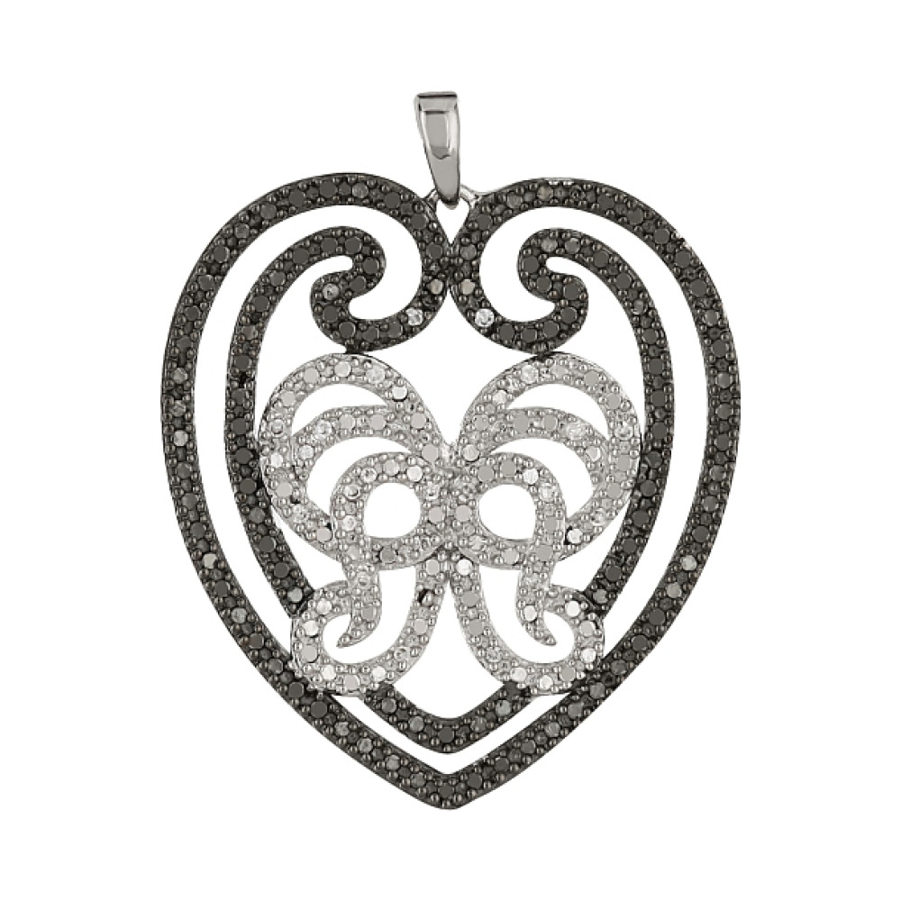 Серебряная подвеска с фианитом № 84025