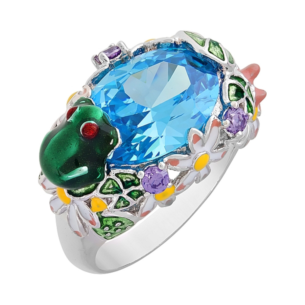 Серебряное кольцо с фианитом № 108582