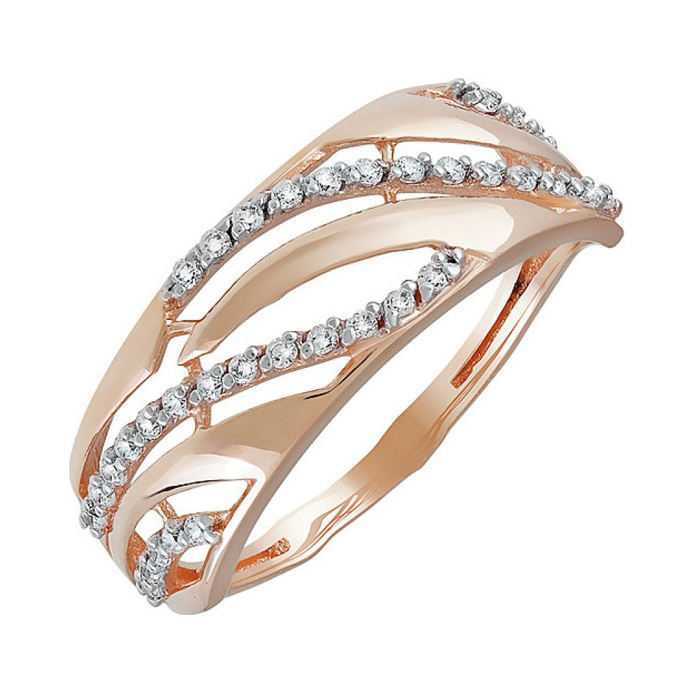 Золотое кольцо с фианитом № 138179