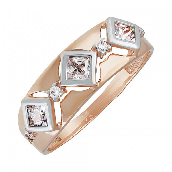 Золотое кольцо с фианитом № 138031