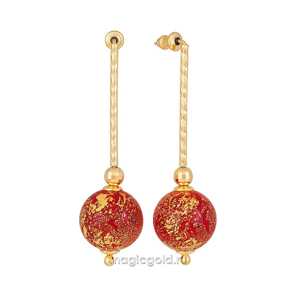 Пуссеты с муранским стеклом и зол. покр. № 165902