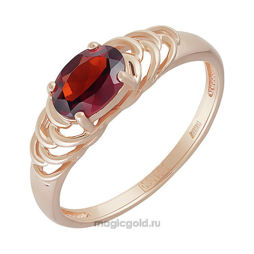 Золотое кольцо с гранатом № 159599