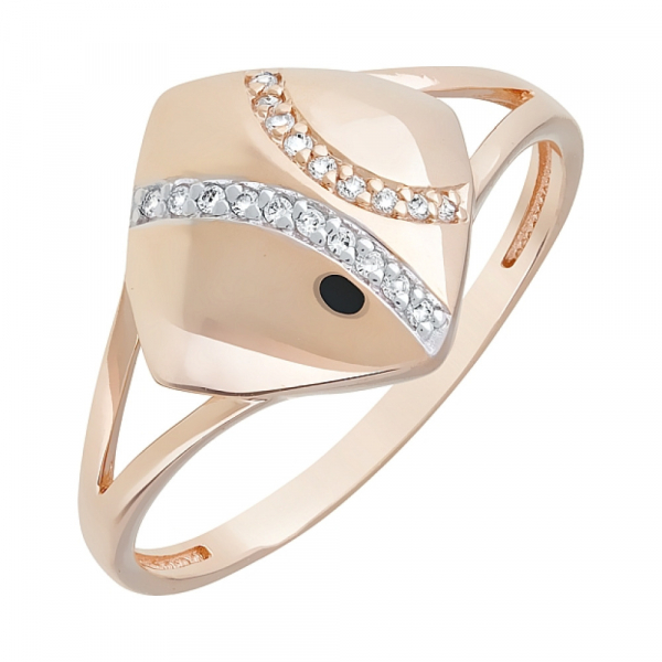 Золотое кольцо с фианитами № 121781