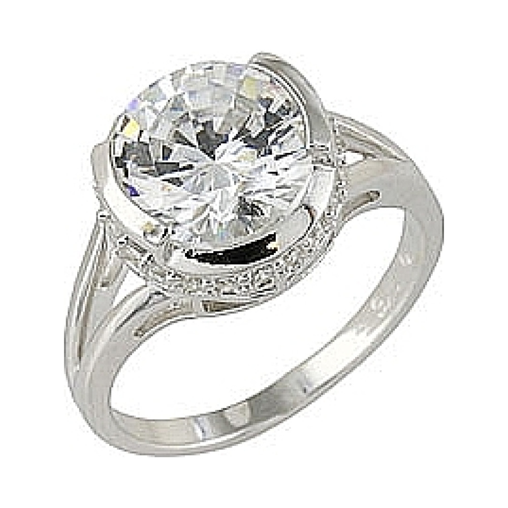 Серебряное кольцо с фианитом № 68522
