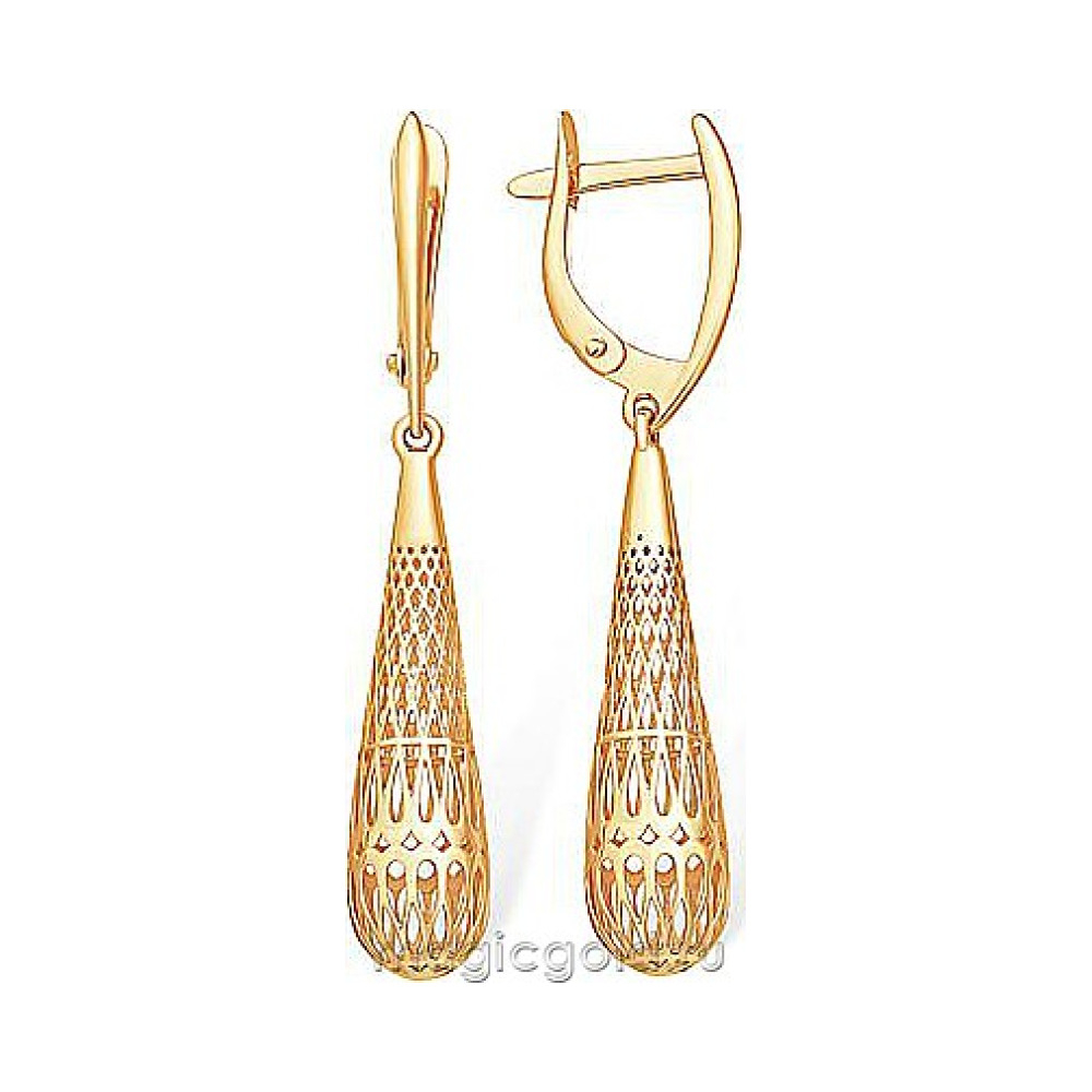 Золотые серьги без камня № 174214