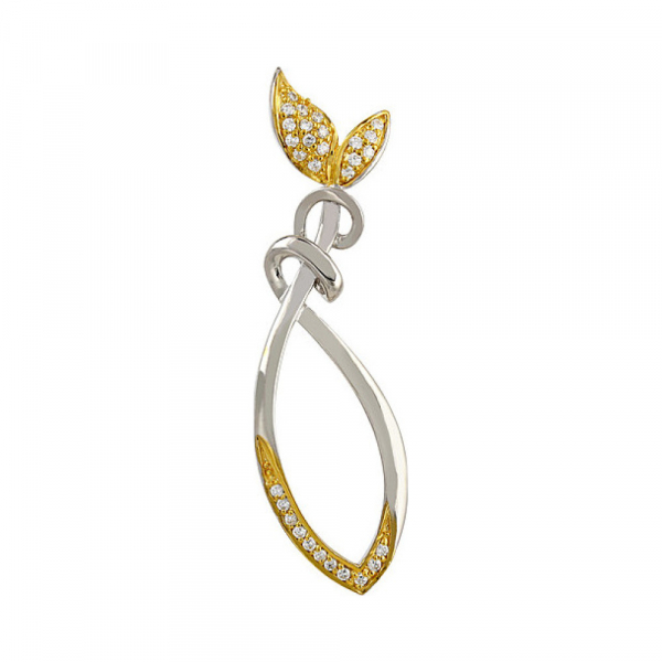 Серебряная подвеска с фианитами № 106198