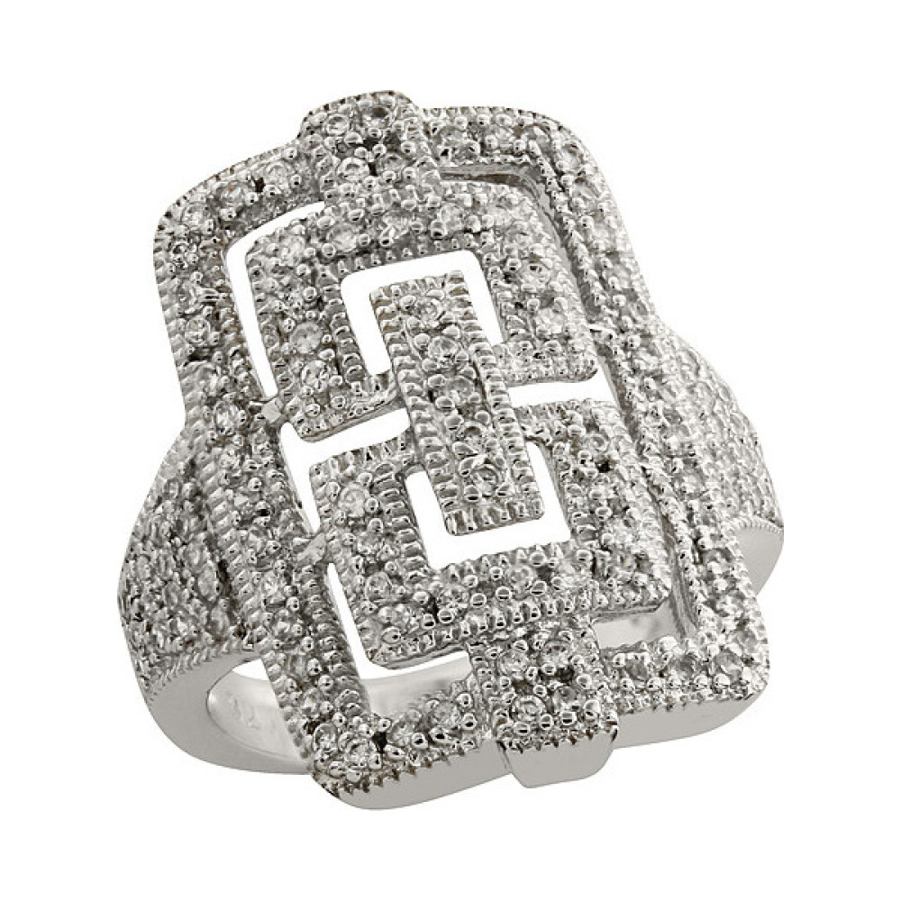 Серебряное кольцо с фианитом № 83473