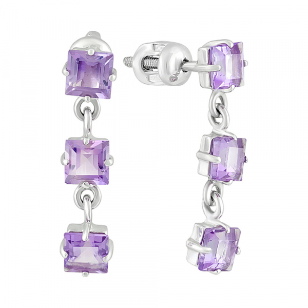 Пуссеты с аметистами № 123332