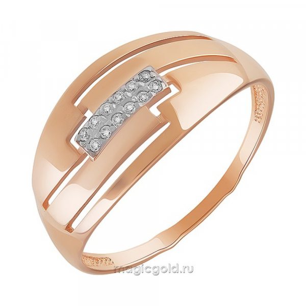 Золотое кольцо с фианитом № 163829
