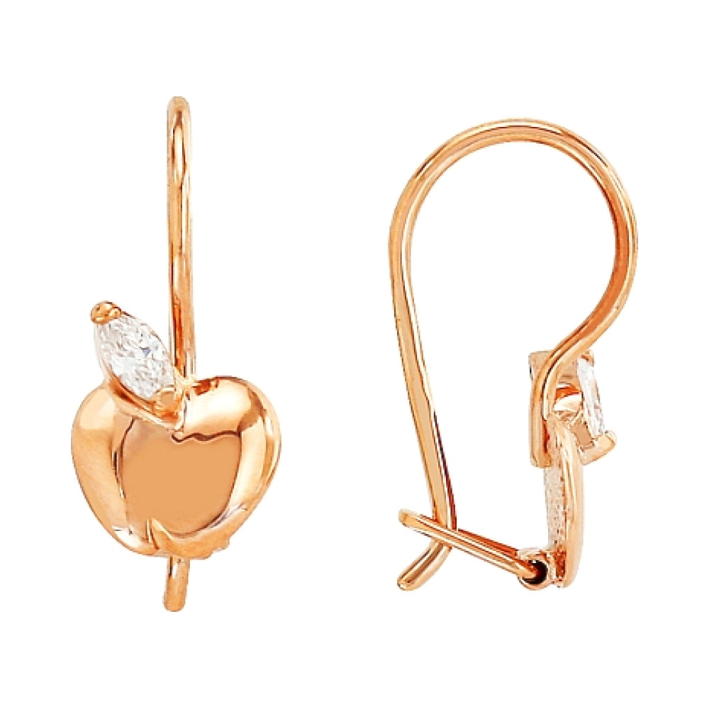 Золотые серьги с фианитом № 78784