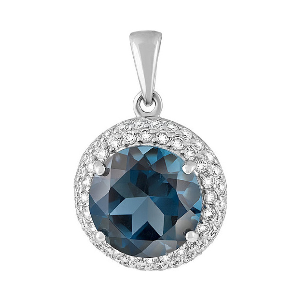 Золотая подвеска с топазом и фианитом № 128513