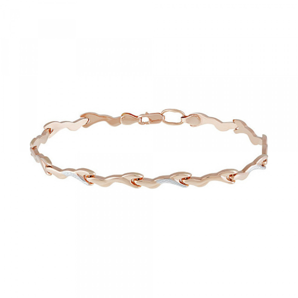 Золотой браслет без камня с алмазкой № 136860