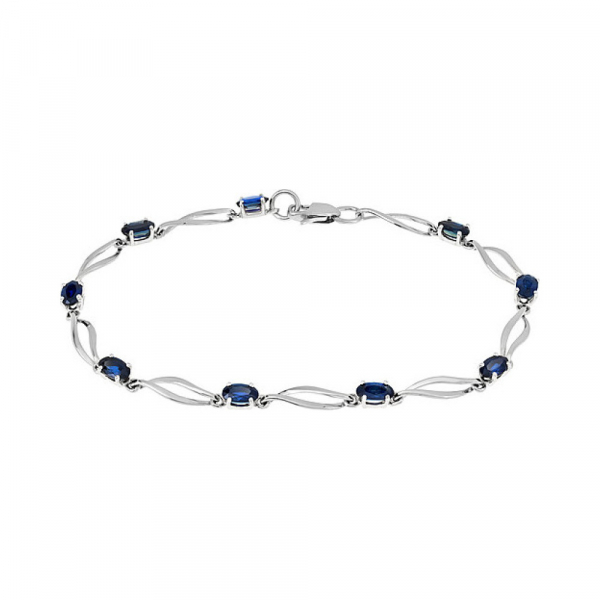 Золотой браслет с сапфиром № 117091