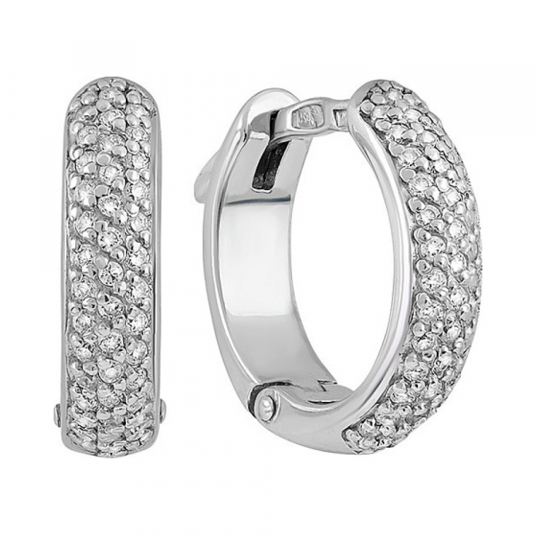 Серебряные серьги с фианитом № 135293