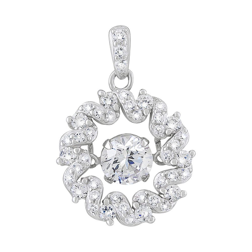 Серебряная подвеска с фианитами № 127728