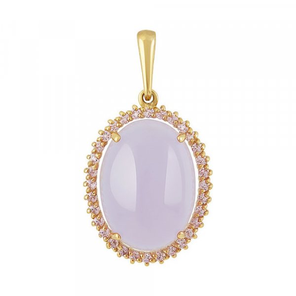 Серебряная подвеска с алпанитом и золотым покрытием № 132494