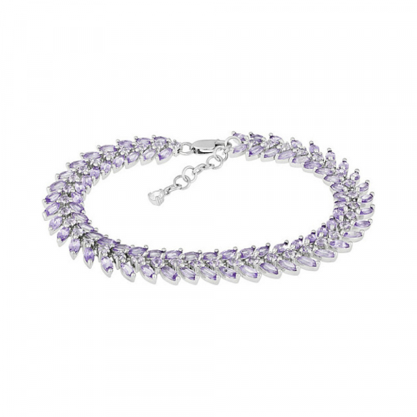 Серебряный браслет с алпанитом и фианитом № 132284