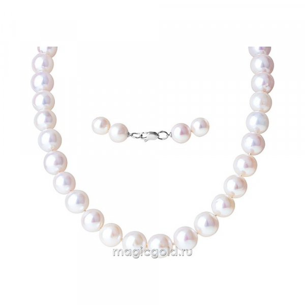 Серебряное колье с жемчугом № 140712