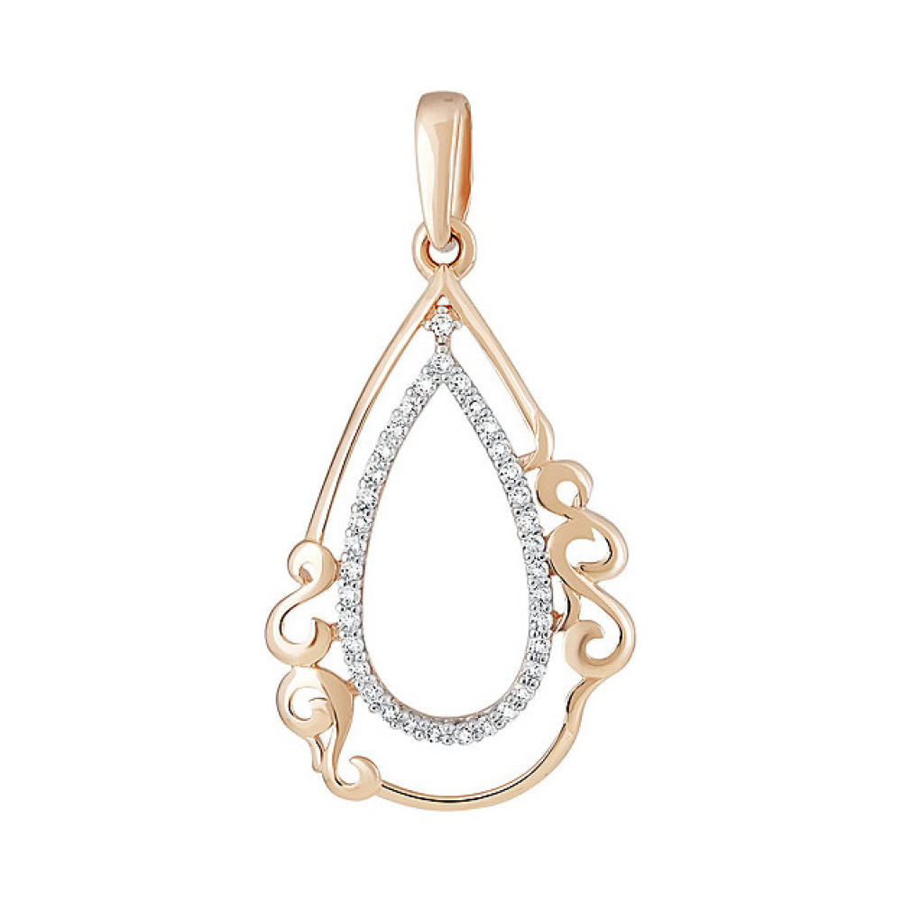 Золотая подвеска с фианитами № 134409