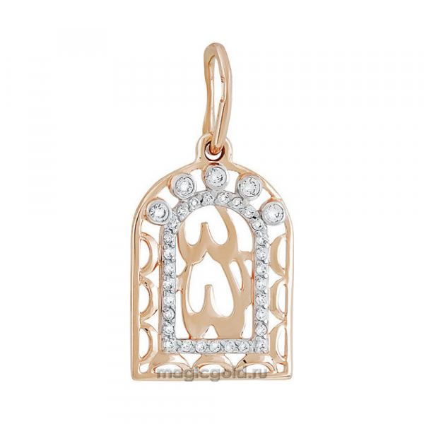 Золотая подвеска с фианитом № 142000