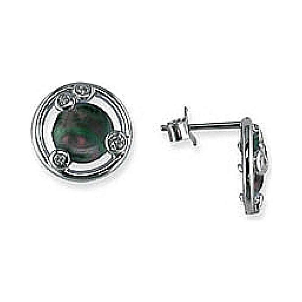  Серьги с фианитом и перламутром TED LAPIDUS № 32612