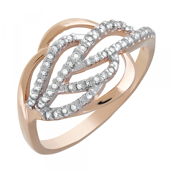 Золотое кольцо с фианитами № 121860