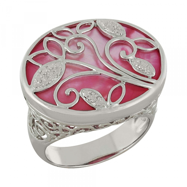 Серебряное кольцо с имитац. жемчуга № 100905