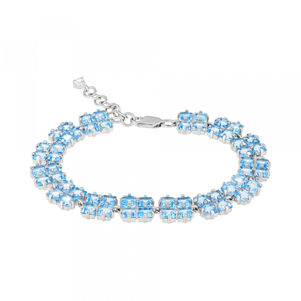 Серебряный браслет с топазом и фианитом № 124210