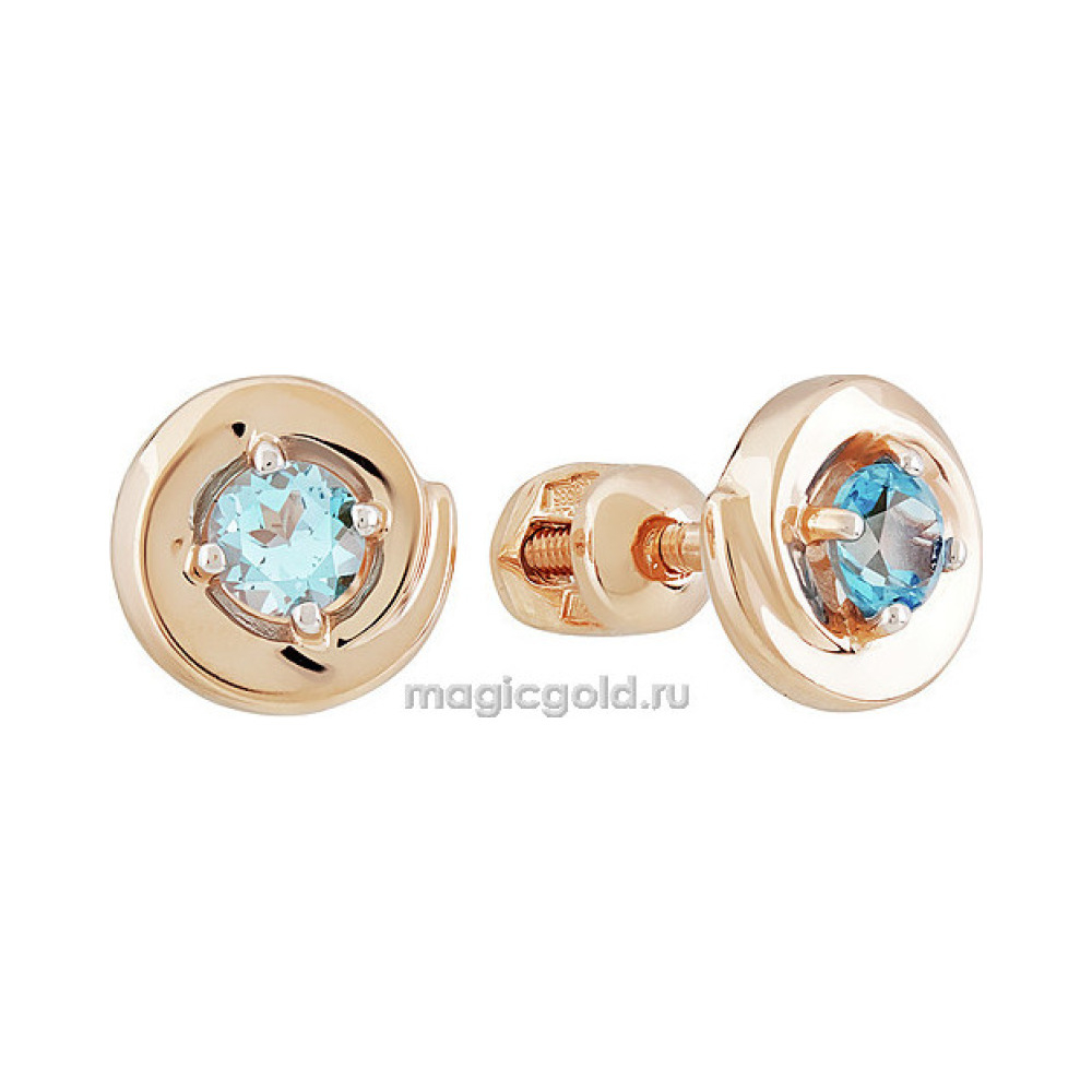 Пуссеты с топазом № 139893