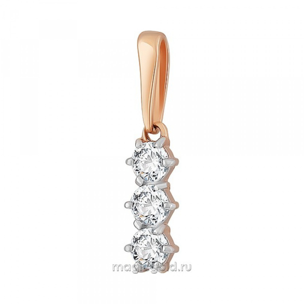 Золотая подвеска с кристаллом swarovski № 163832