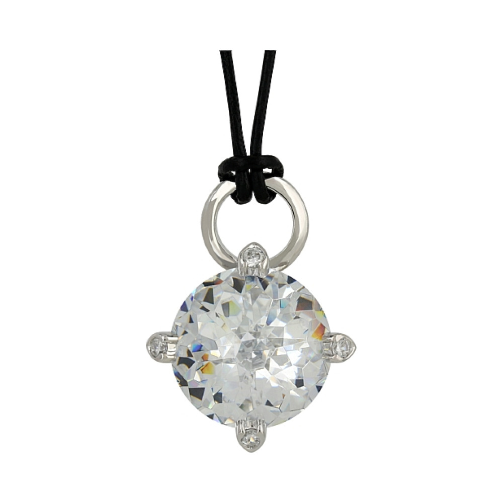 Серебряное колье с фианитами № 107144