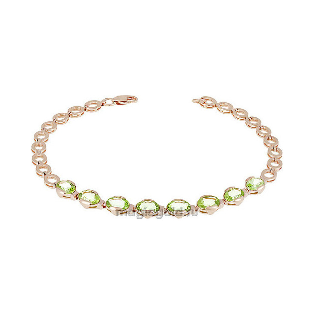 Золотой браслет с хризолитом № 137747