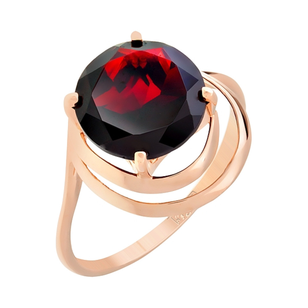Золотое кольцо с гранатом № 107772