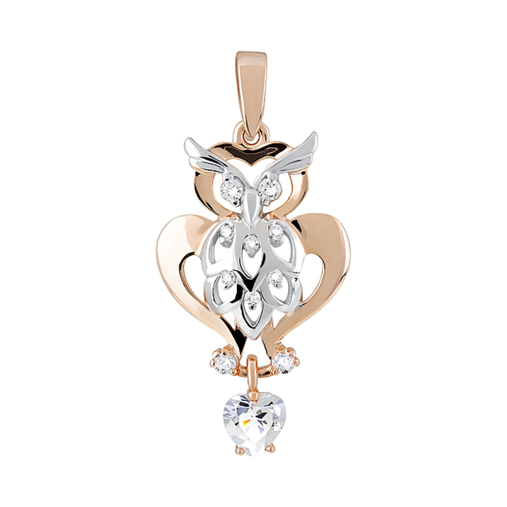 Золотая подвеска с фианитами № 123847