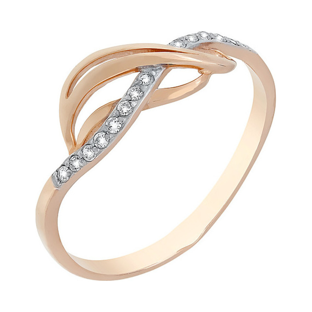 Золотое кольцо с фианитами № 107700