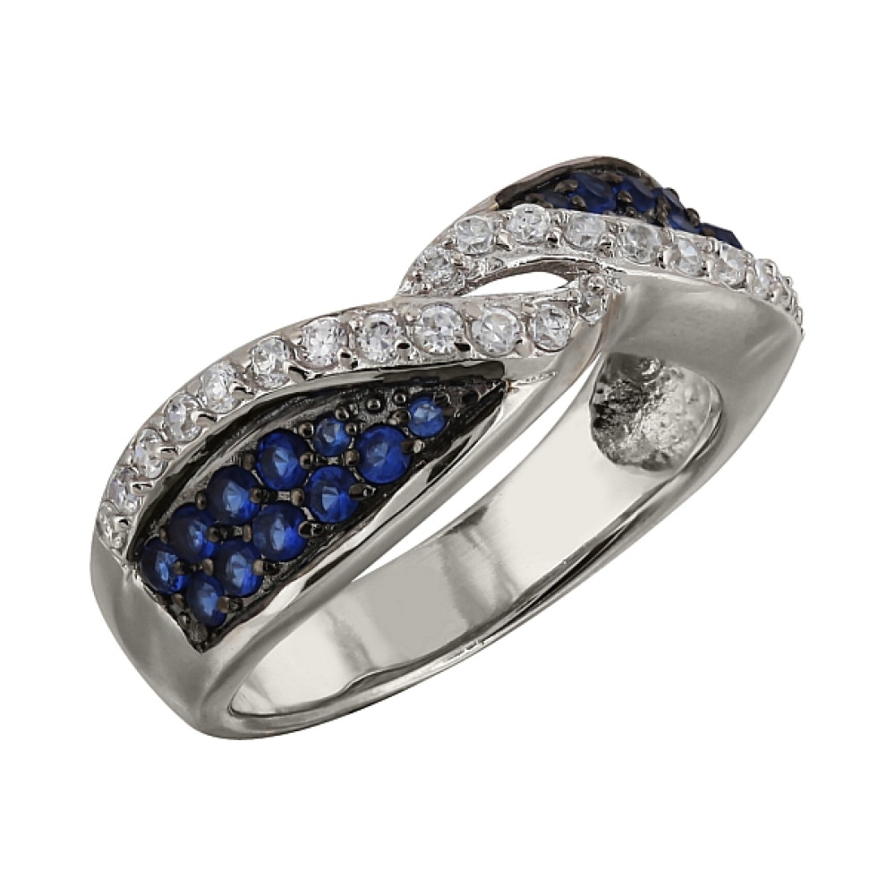 Серебряное кольцо с фианитом № 99602