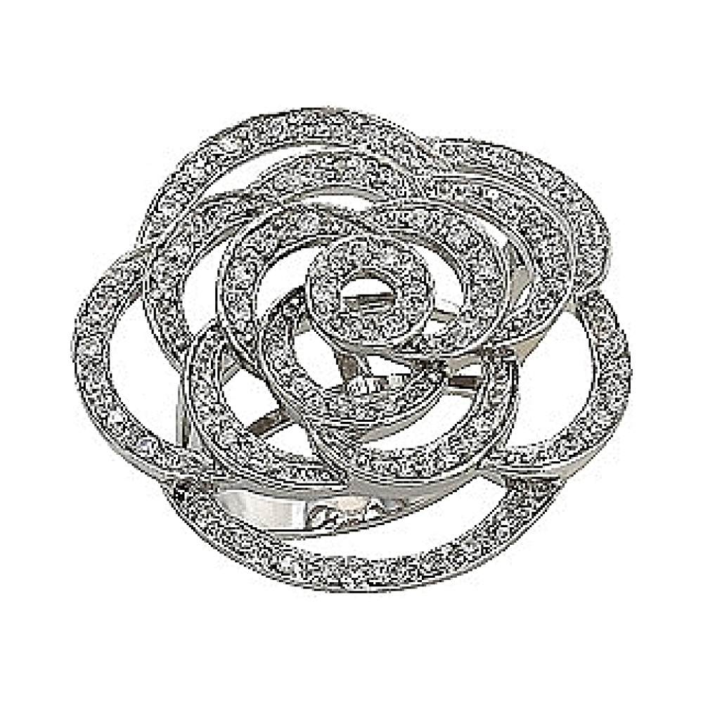 Серебряное кольцо с фианитом № 80872