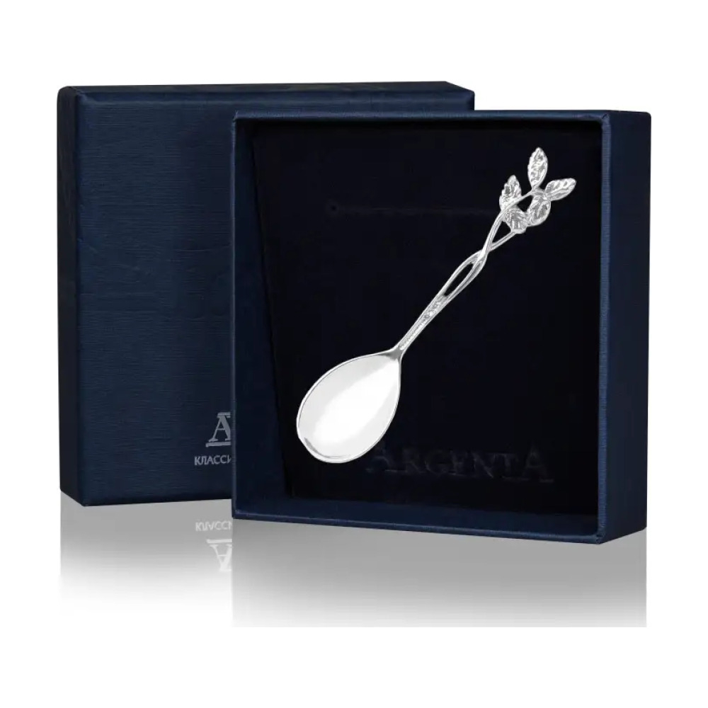 Ложка к солонке Охотничья из серебра 925 пробы