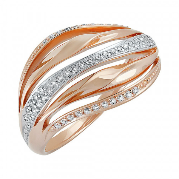 Золотое кольцо с фианитом № 137307