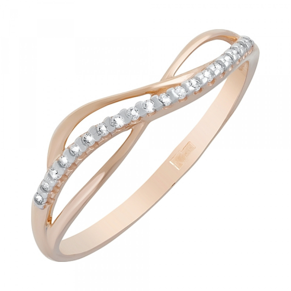 Золотое кольцо с фианитами № 121866