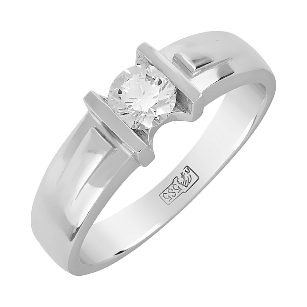 Золотое кольцо с бриллиантом № 115904