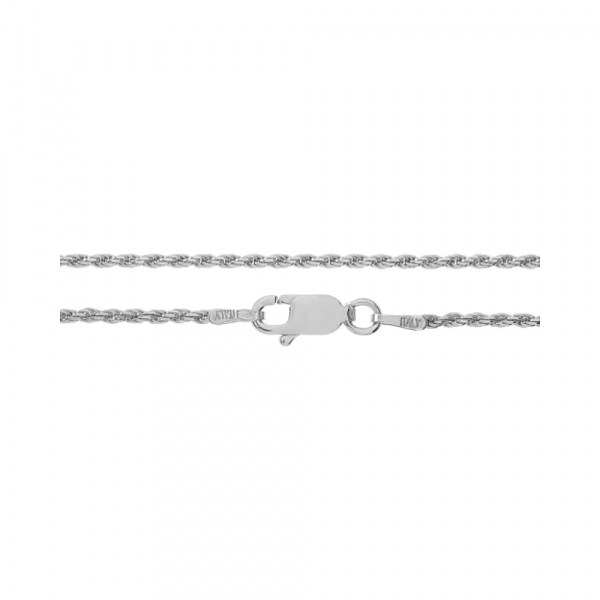 Серебряная цепь кордовая граненая родированная № 110205