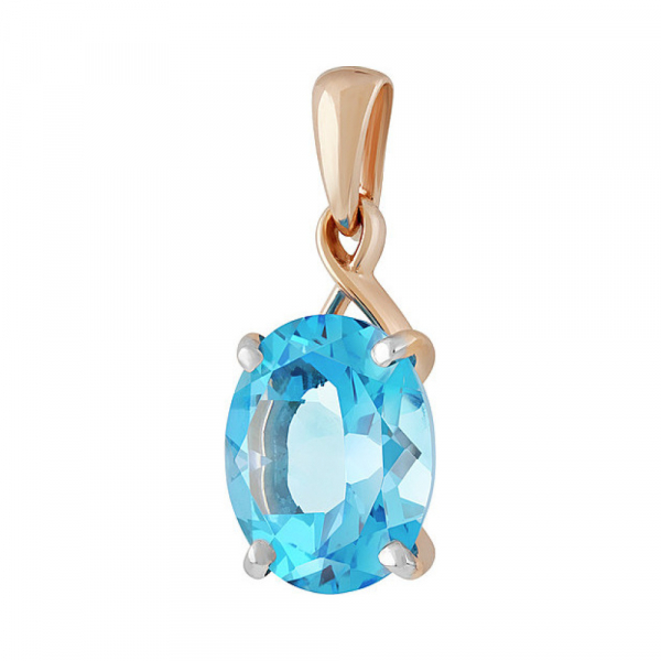 Золотая подвеска с топазом и фианитом № 135103