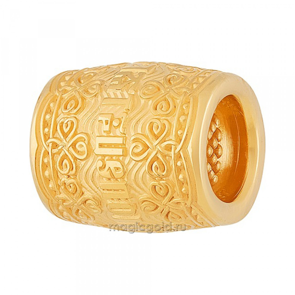 Серебряная подвеска бусина с золотым покрытием № 159718