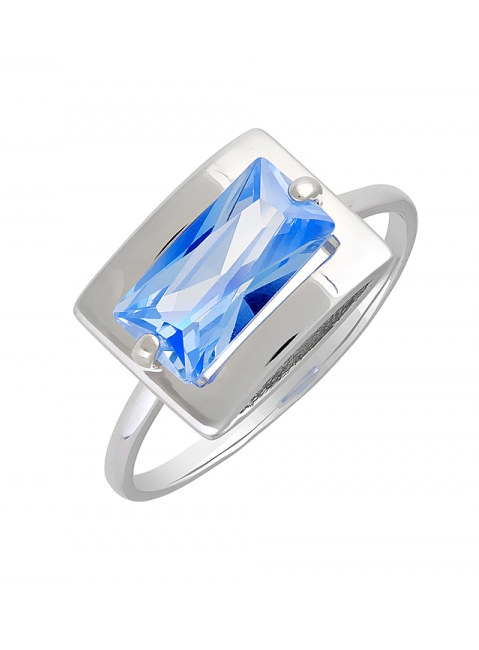 Серебряное кольцо с фианитом № 129677