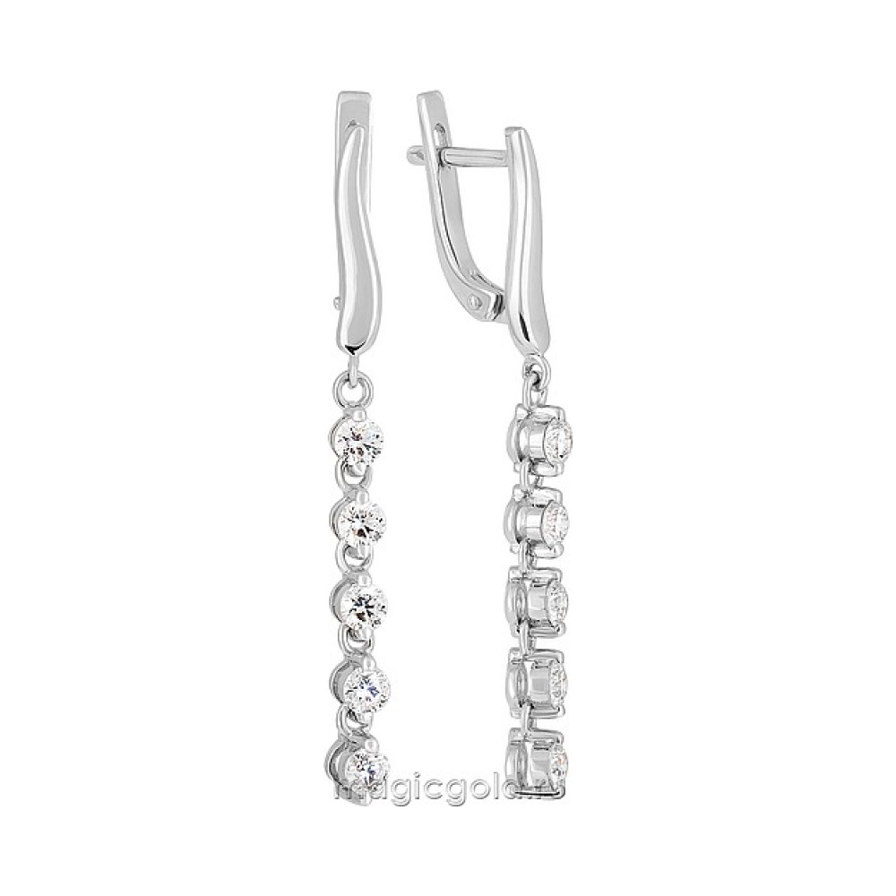 Золотые серьги с бриллиантом № 161530