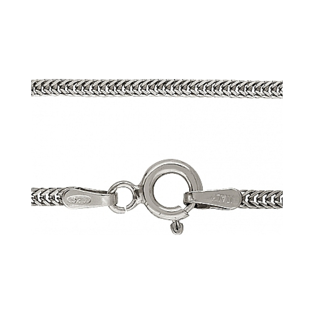 Серебряная цепь лисий хвост родированная № 101229